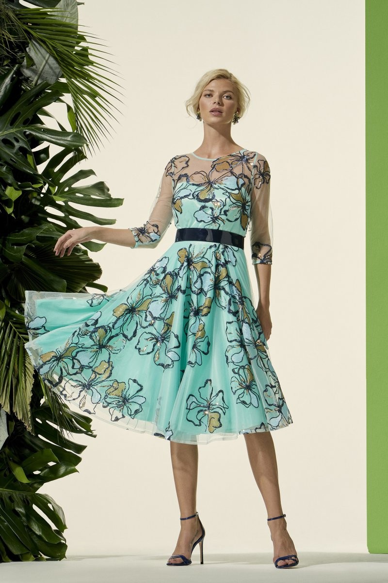 Vestido CARLA RUIZ midi bordado Pailletes - Tienda Ropa Online - Boutique Valentina