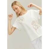 Camiseta ALBA CONDE bordado flores