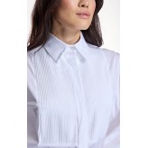 Blusa ALBA CONDE blanca con detalles plisados