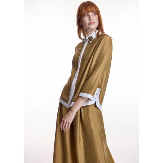 Blusa ALBA CONDE tostada satinada