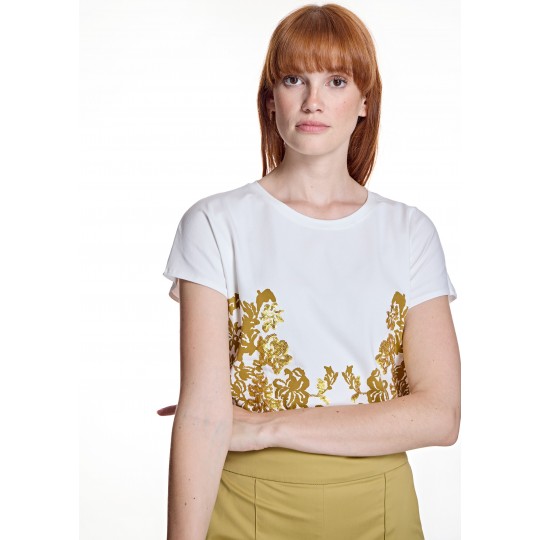 Camiseta ALBA CONDE blanca con estampado