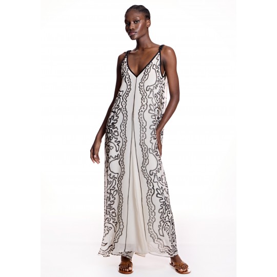 Vestido ALBA CONDE fluido gasa cruda