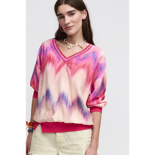 Blusa ALDO MARTINS tonos rosas