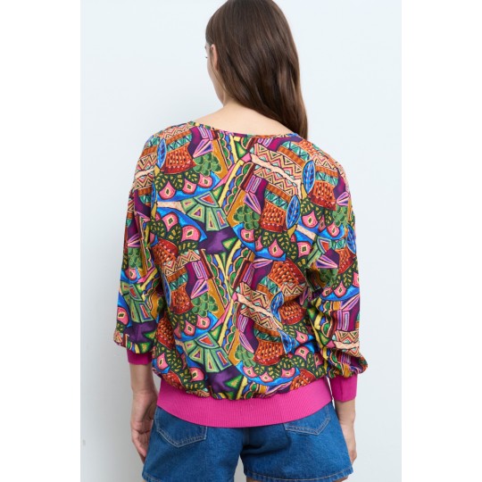 Blusa ALDO MARTINS estampado étnico