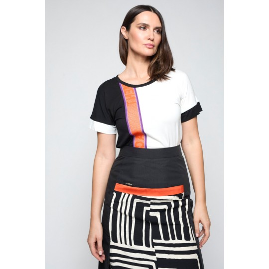 Camiseta MERCEDES DE MIGUEL tricolor