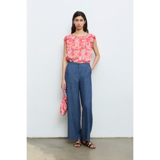 Blusa ALDO MARTINS tonos rojos